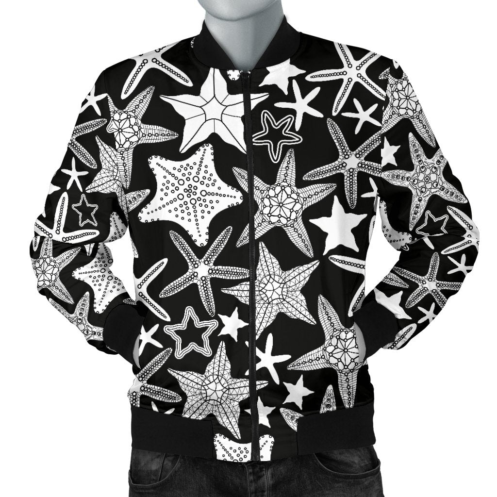 Starfish Print Pattern Men's Bomber Jacket-grizzshop