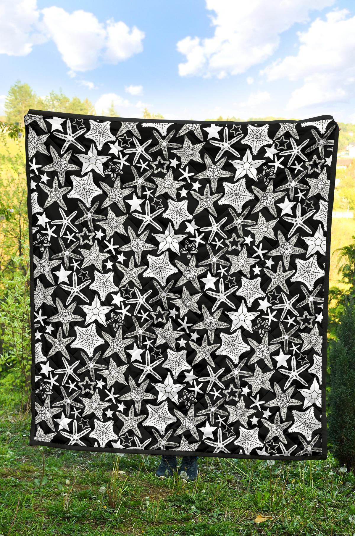 Starfish Print Pattern Quilt-grizzshop