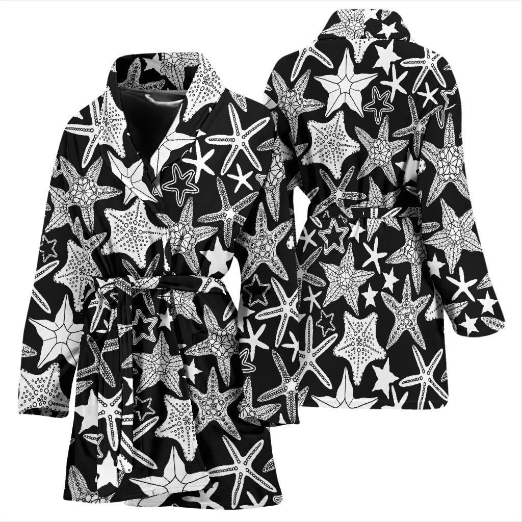 Starfish Print Pattern Women Long Robe-grizzshop