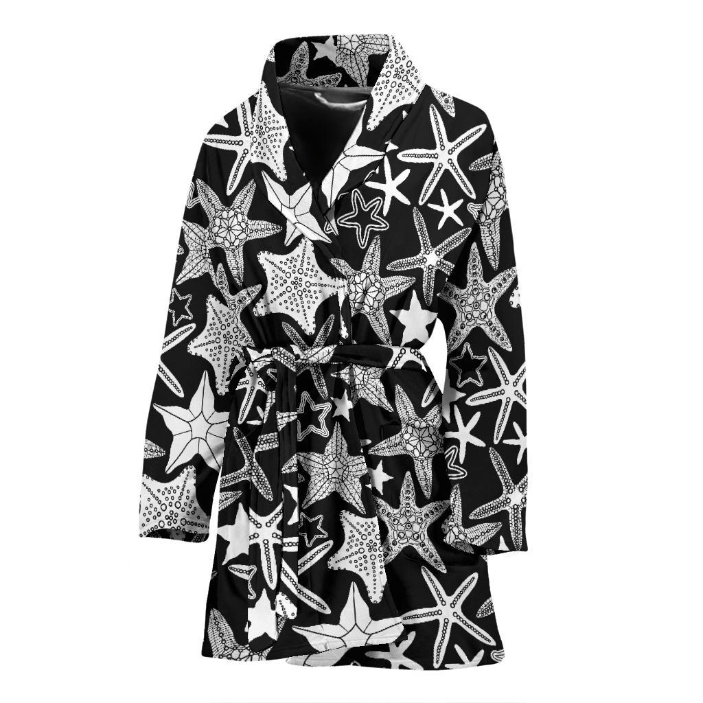 Starfish Print Pattern Women Long Robe-grizzshop