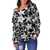 Starfish Print Pattern Women Off Shoulder Sweatshirt-grizzshop