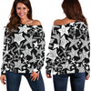 Starfish Print Pattern Women Off Shoulder Sweatshirt-grizzshop