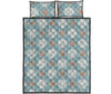 Starfish Shell Pattern Print Bed Set Quilt-grizzshop