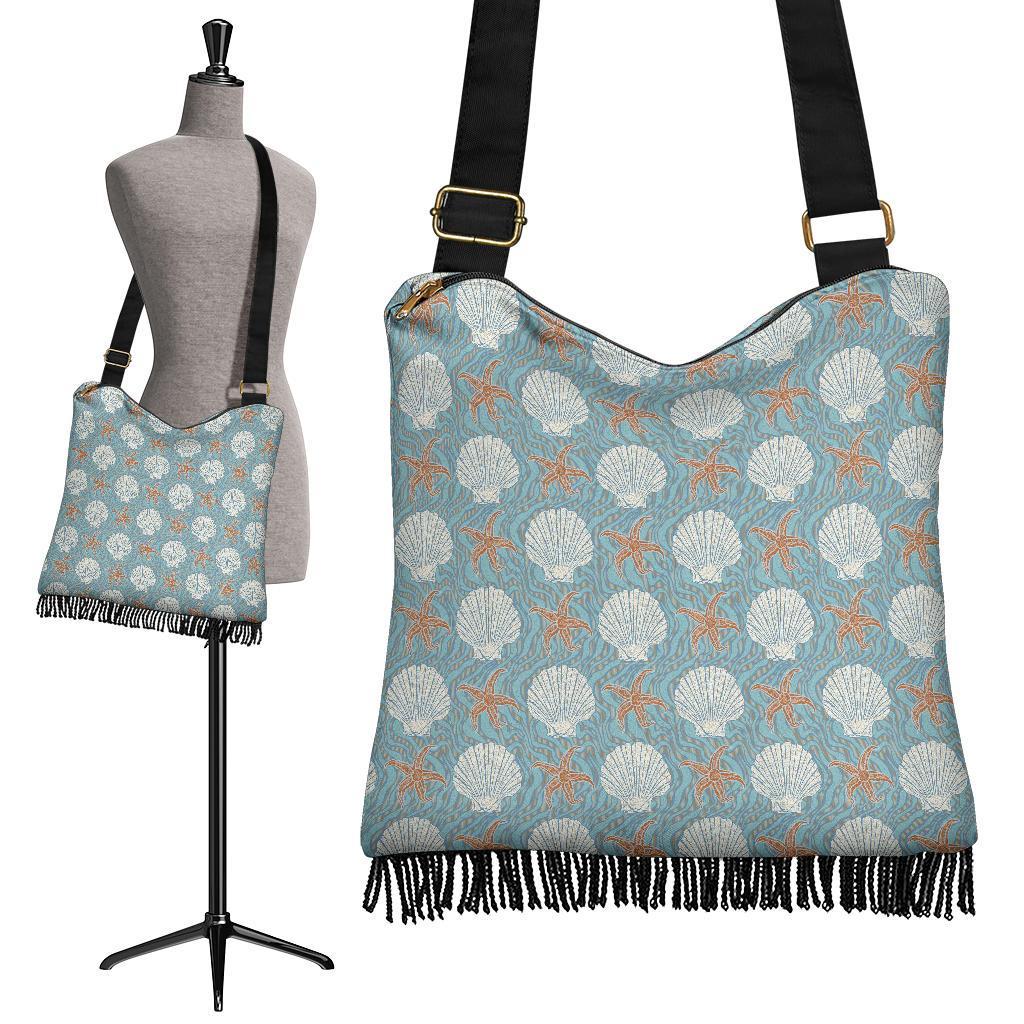 Starfish Shell Pattern Print Crossbody bags-grizzshop