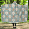 Starfish Shell Pattern Print Hooded Blanket-grizzshop