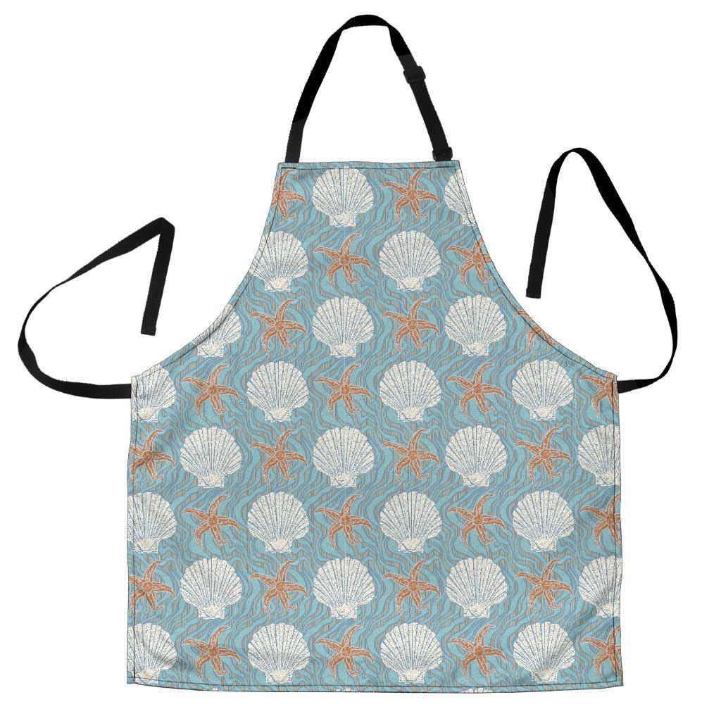 Starfish Shell Pattern Print Men's Apron-grizzshop