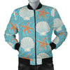 Starfish Shell Pattern Print Men's Bomber Jacket-grizzshop