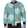 Starfish Shell Pattern Print Men's Bomber Jacket-grizzshop