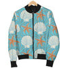 Starfish Shell Pattern Print Men's Bomber Jacket-grizzshop