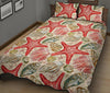 Starfish Shell Print Pattern Bed Set Quilt-grizzshop