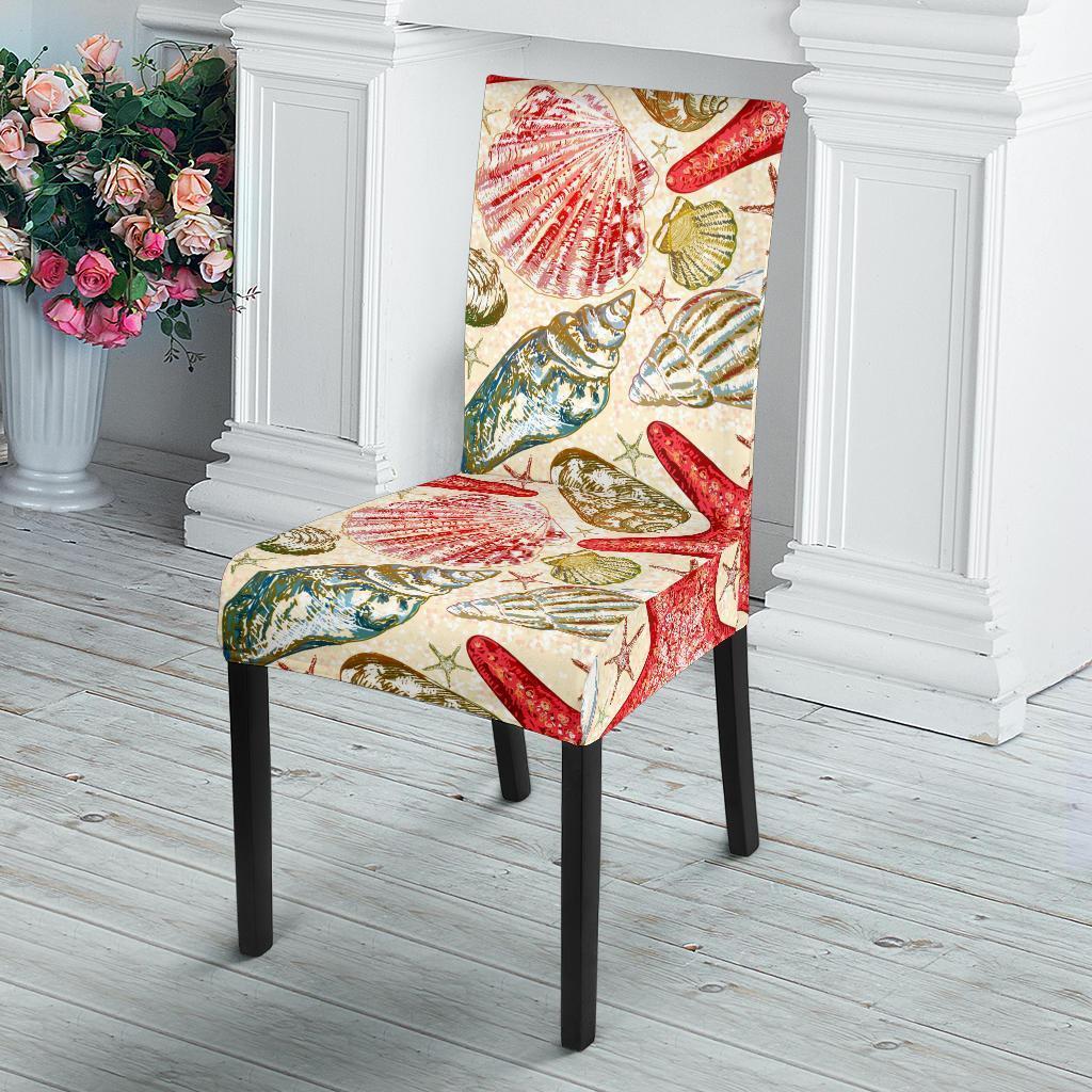 Starfish Shell Print Pattern Chair Cover-grizzshop