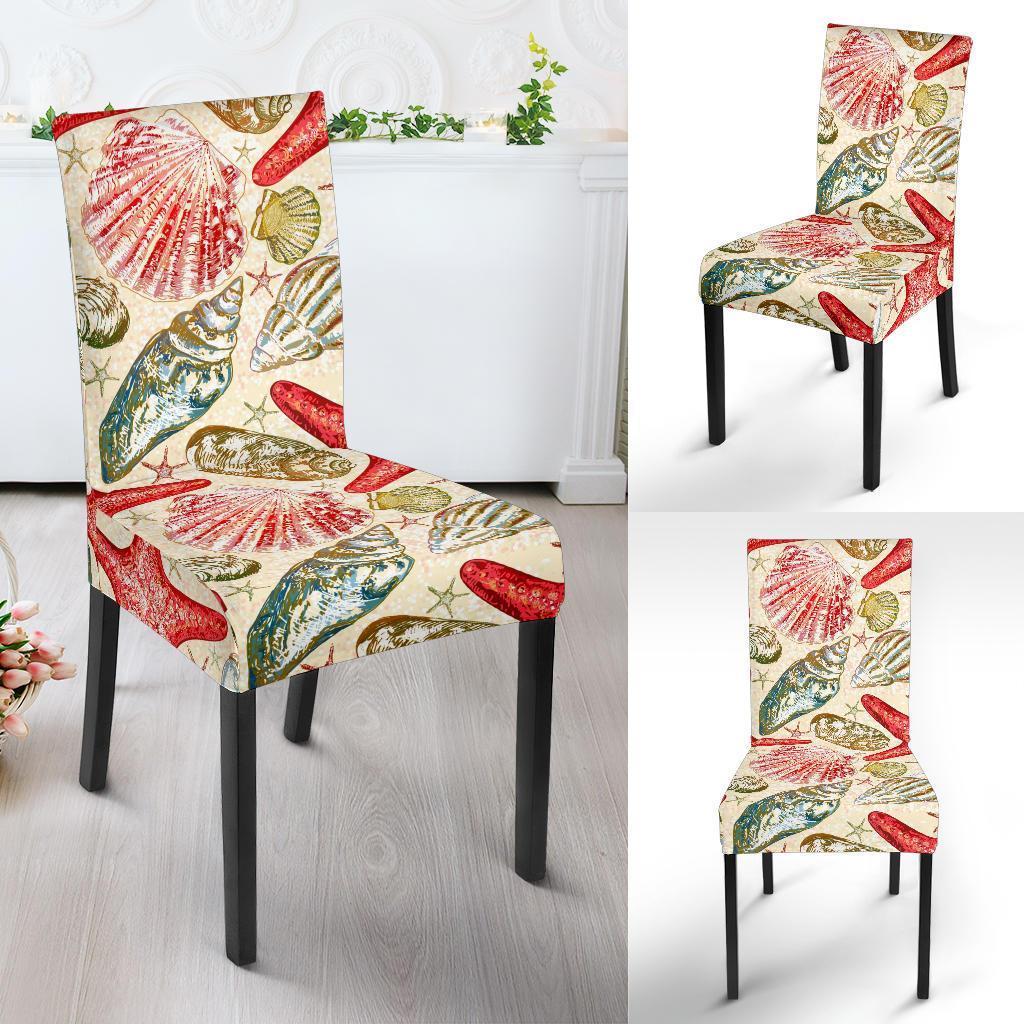 Starfish Shell Print Pattern Chair Cover-grizzshop