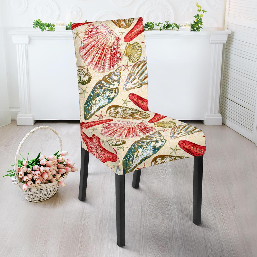 Starfish Shell Print Pattern Chair Cover-grizzshop