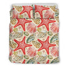 Starfish Shell Print Pattern Duvet Cover Bedding Set-grizzshop