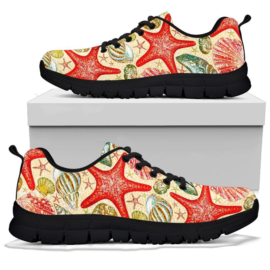 Starfish Shell Print Pattern Sneaker Shoes For Men Women-grizzshop