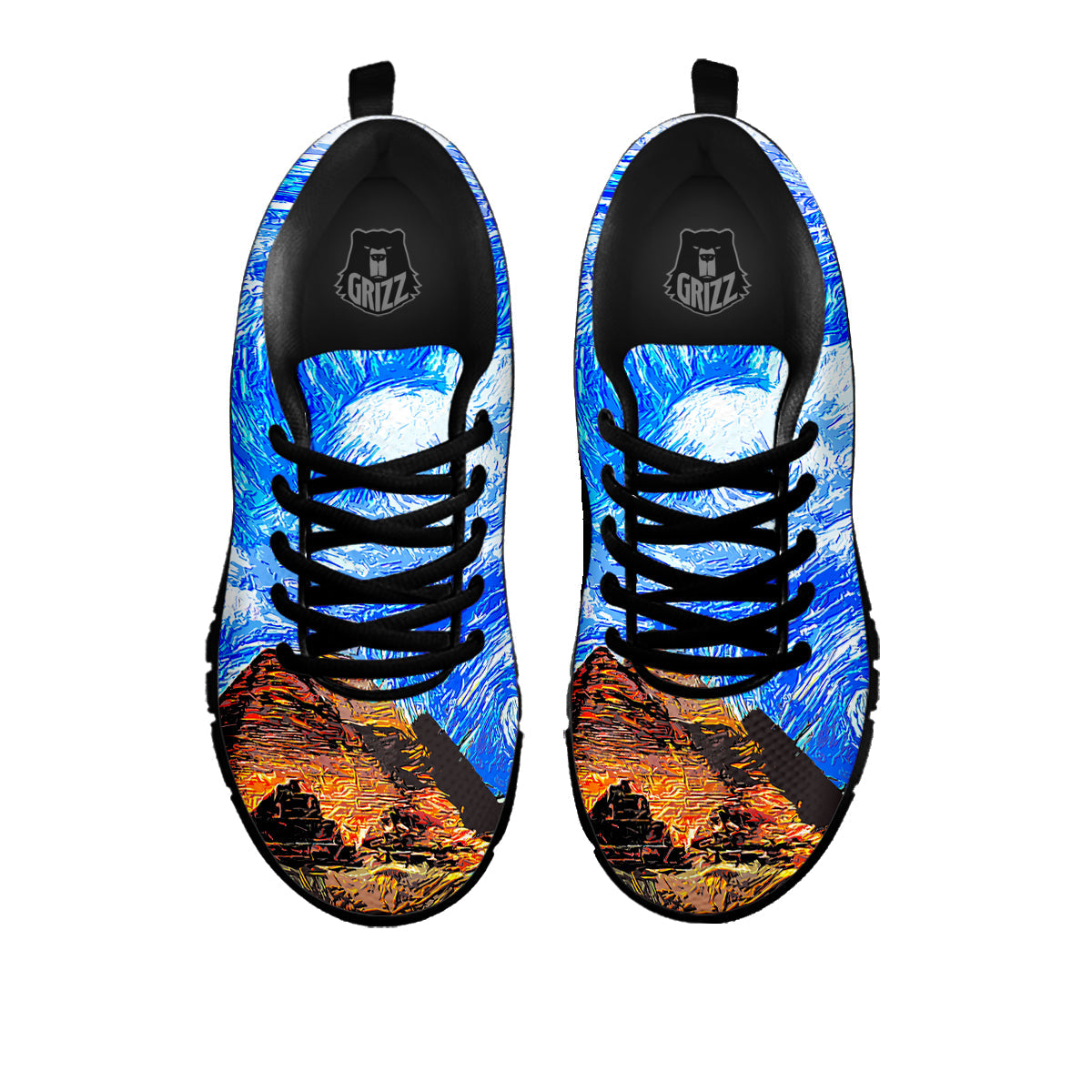 Starring Night Pyramids Print Black Sneaker-grizzshop