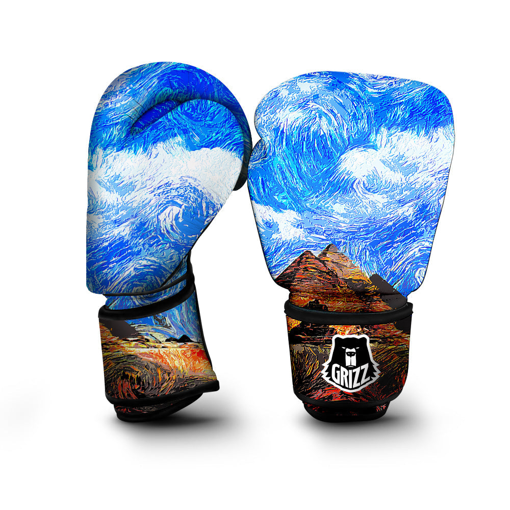 Starring Night Pyramids Print Boxing Gloves-grizzshop