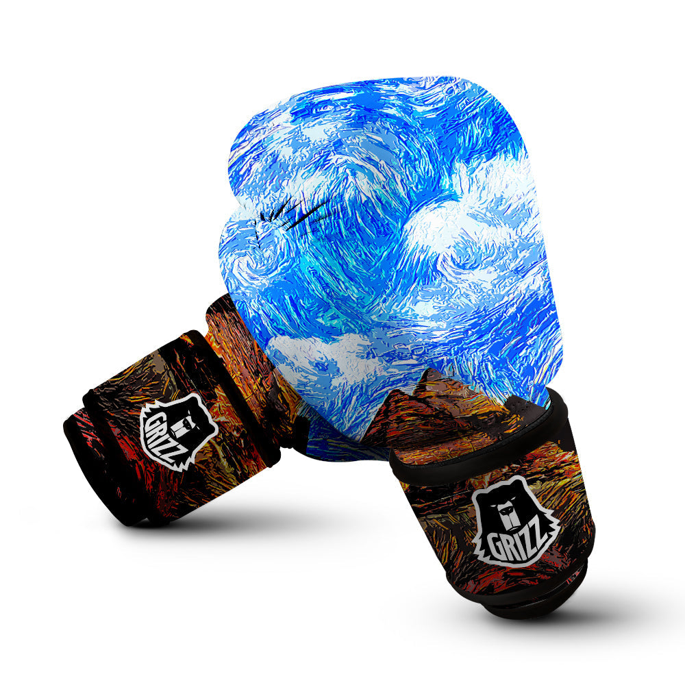 Starring Night Pyramids Print Boxing Gloves-grizzshop