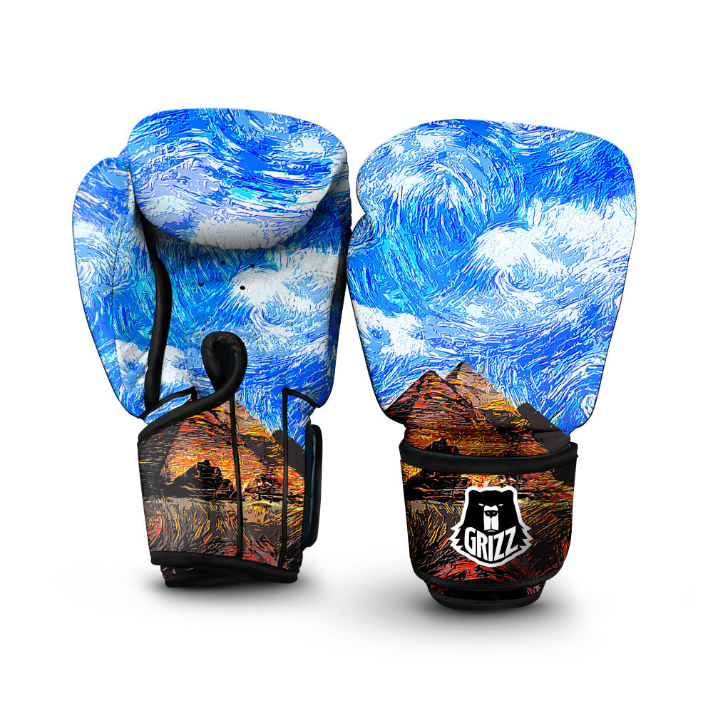 Starring Night Pyramids Print Boxing Gloves-grizzshop