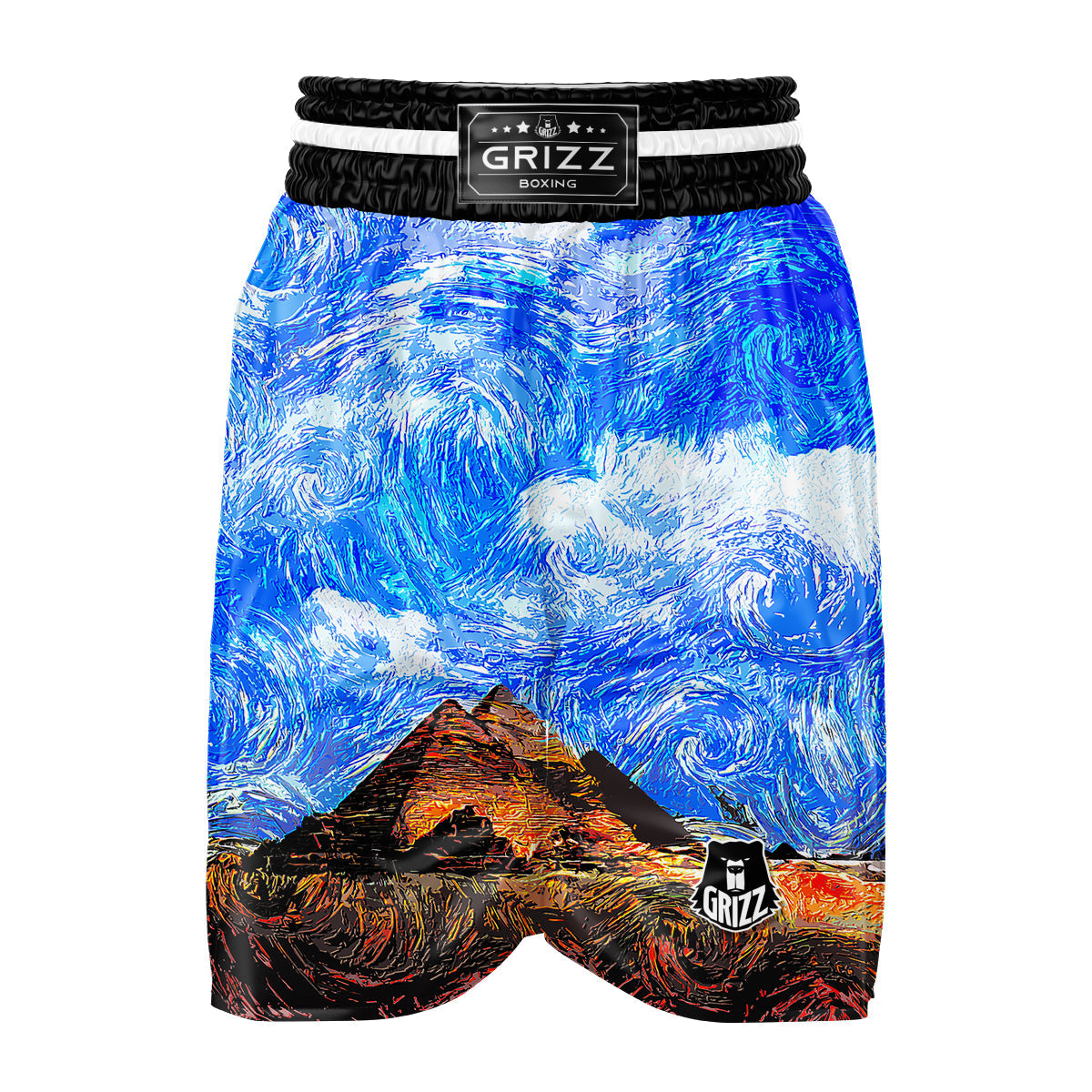 Starring Night Pyramids Print Boxing Shorts-grizzshop