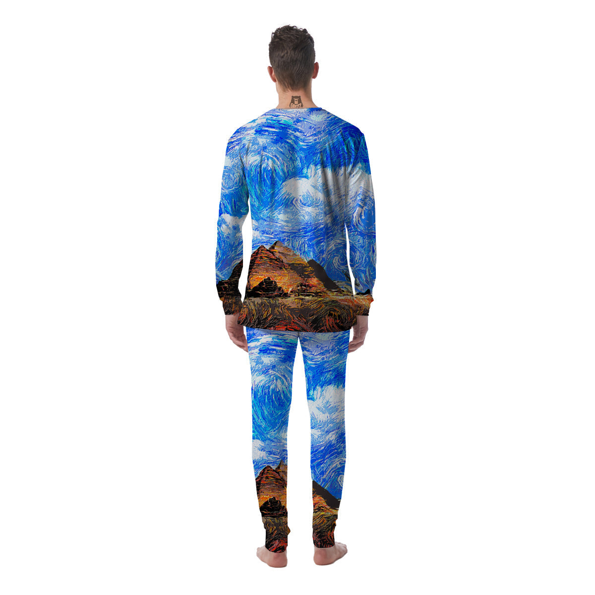 Starring Night Pyramids Print Men's Pajamas-grizzshop