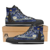 Starry Night Print Black High Top Shoes-grizzshop