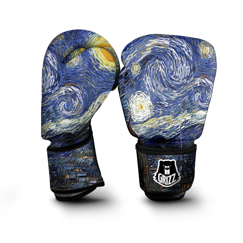 Starry Night Print Boxing Gloves-grizzshop