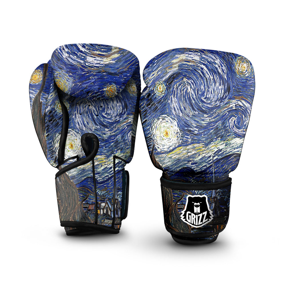 Starry Night Print Boxing Gloves-grizzshop