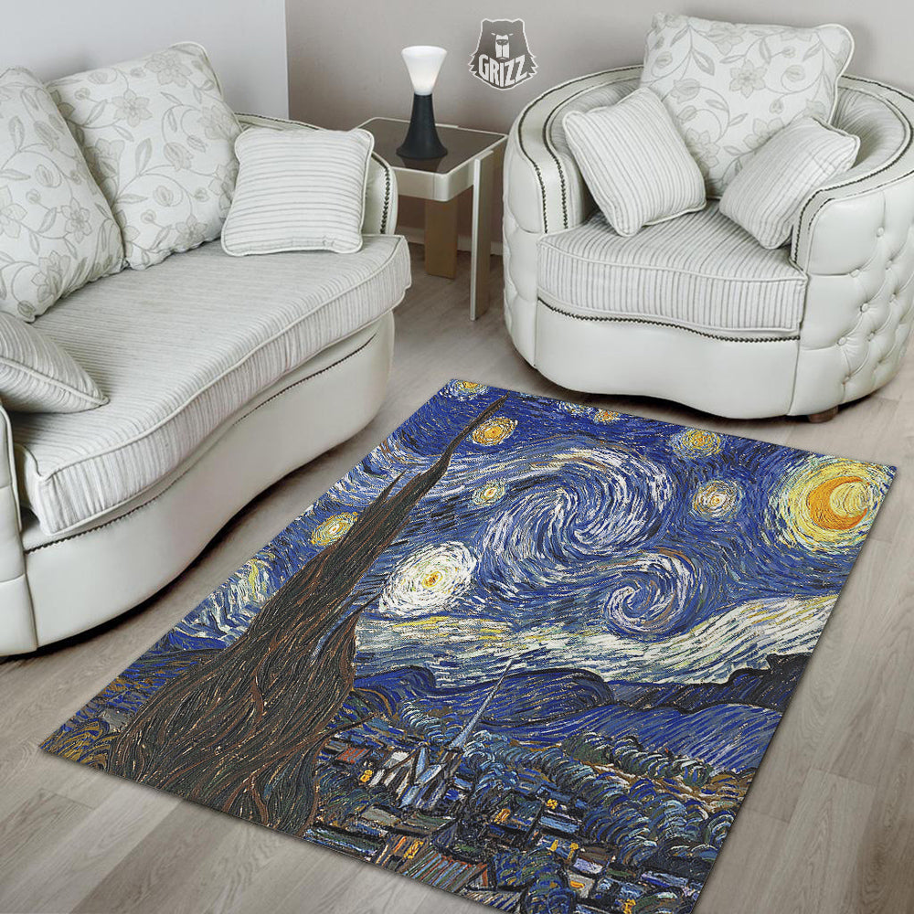 Starry Night Print Floor Mat-grizzshop