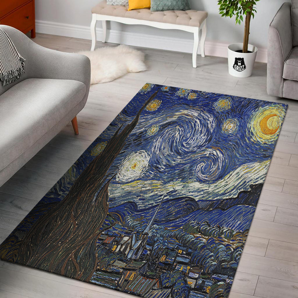 Starry Night Print Floor Mat-grizzshop