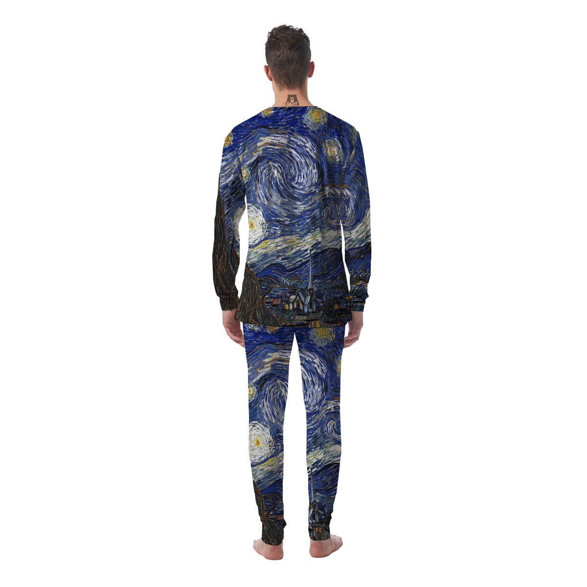 Starry Night Print Men's Pajamas-grizzshop