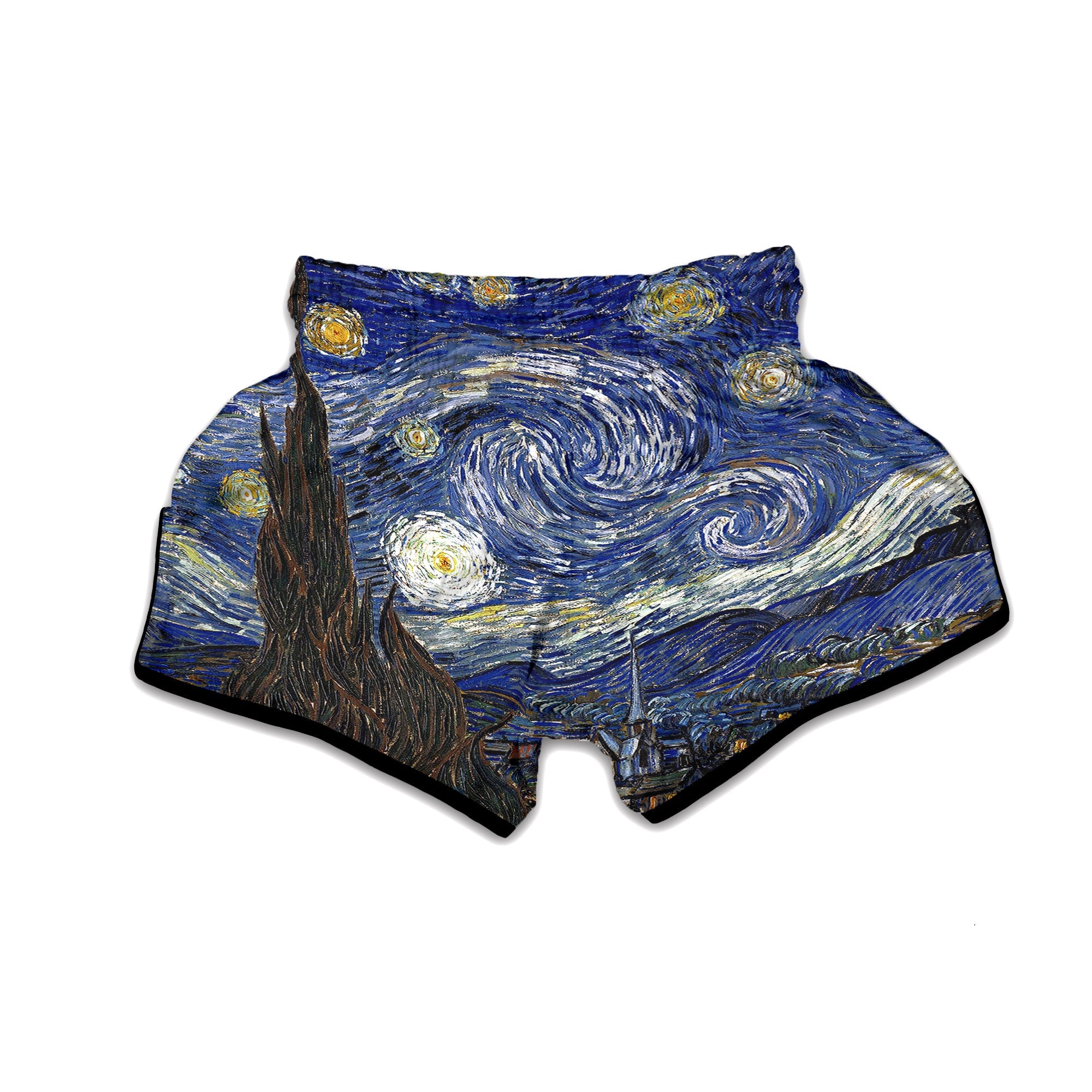 Starry Night Print Muay Thai Boxing Shorts-grizzshop