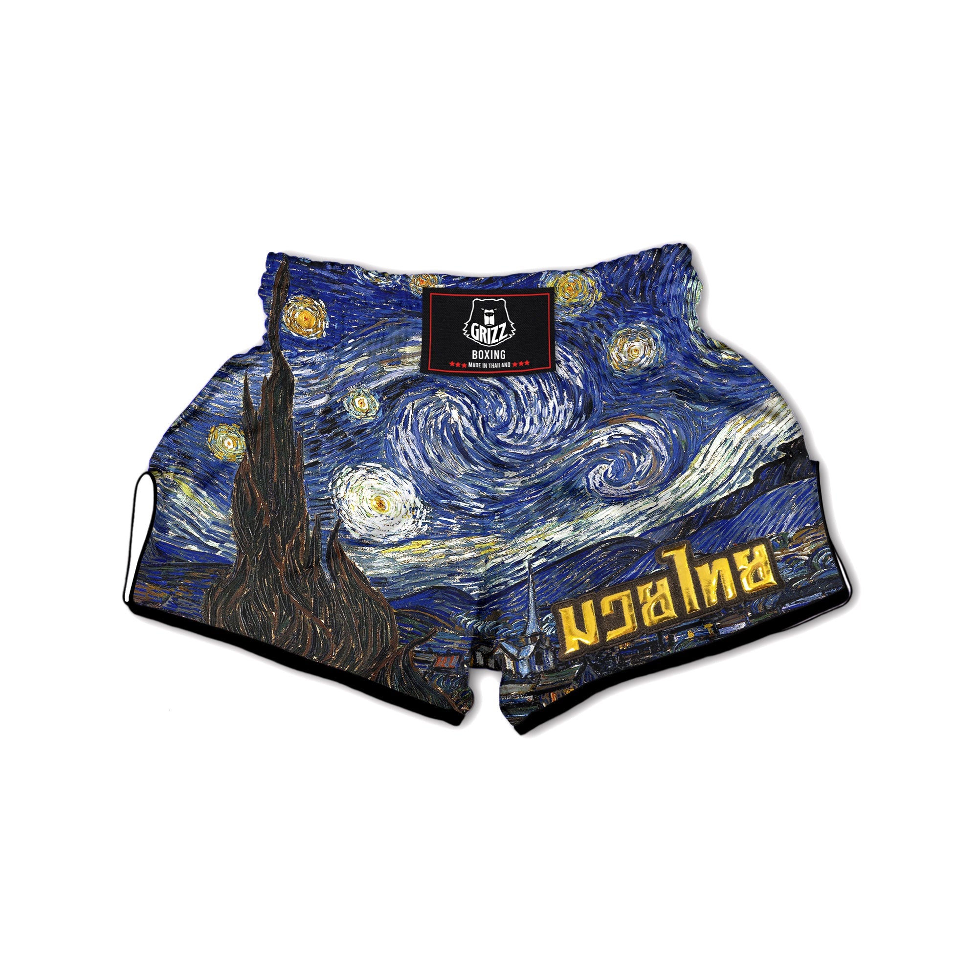 Starry Night Print Muay Thai Boxing Shorts-grizzshop