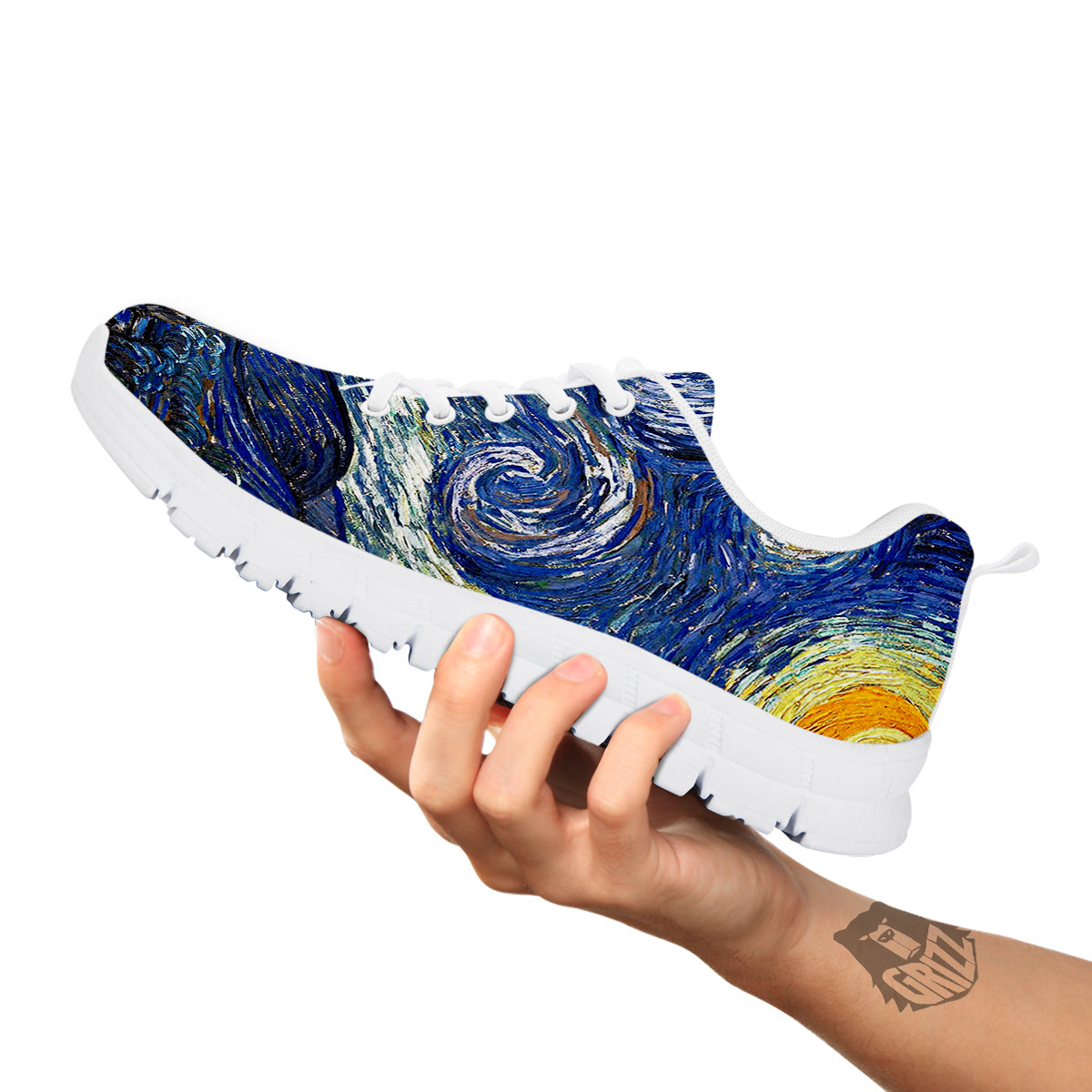 Starry Night Print White Sneaker-grizzshop