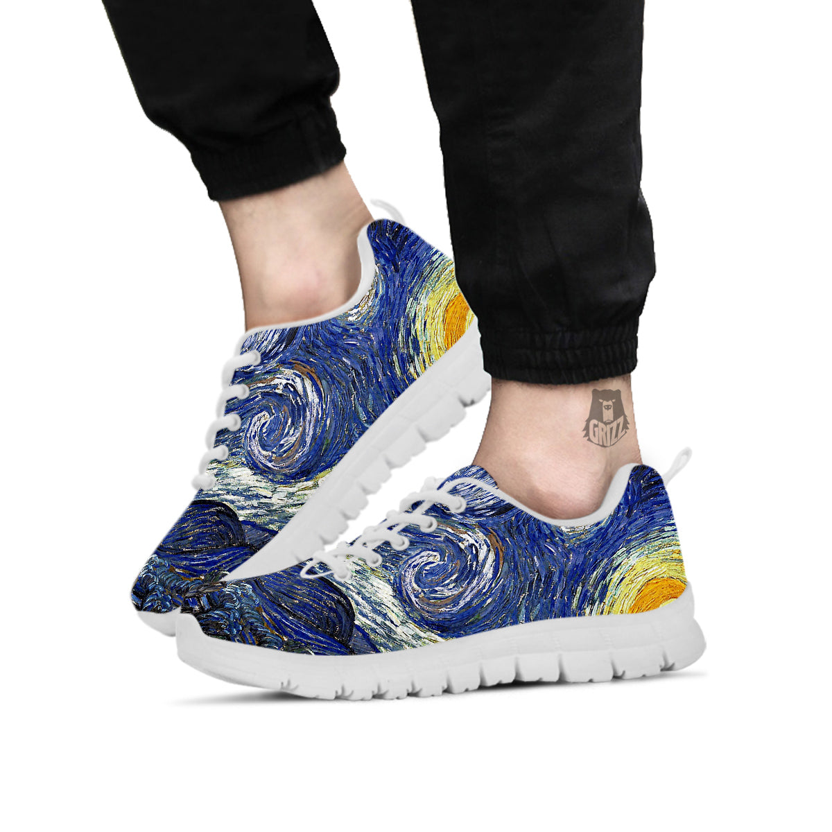Starry Night Print White Sneaker-grizzshop