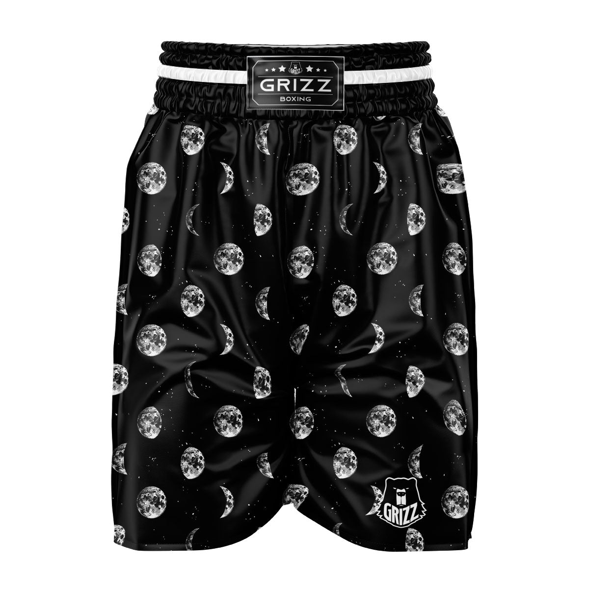 Stars And Moon Phase Print Pattern Boxing Shorts-grizzshop