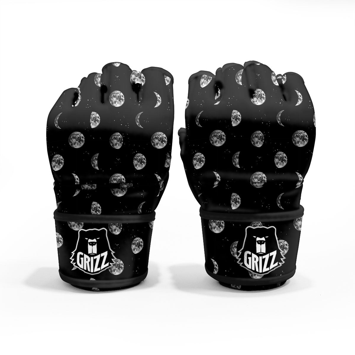 Stars And Moon Phase Print Pattern MMA Gloves-grizzshop