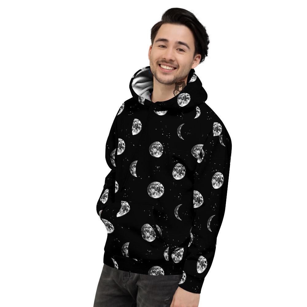 Stars And Moon Phase Print Pattern Men's Hoodie-grizzshop