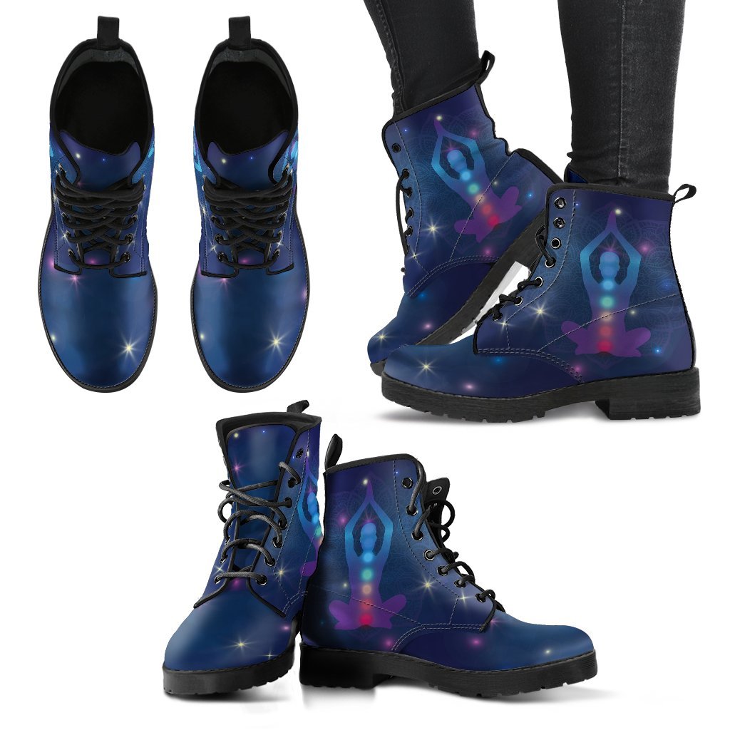 Stars Chakra Women's Leather Boots-grizzshop