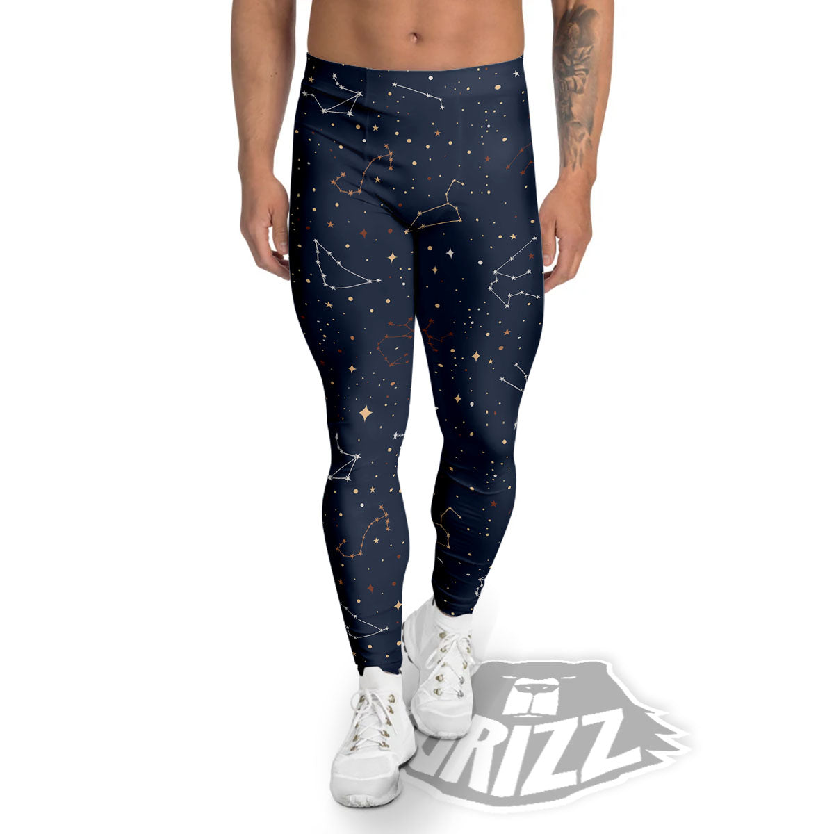 Stars Constellation Print Pattern Men's Leggings-grizzshop