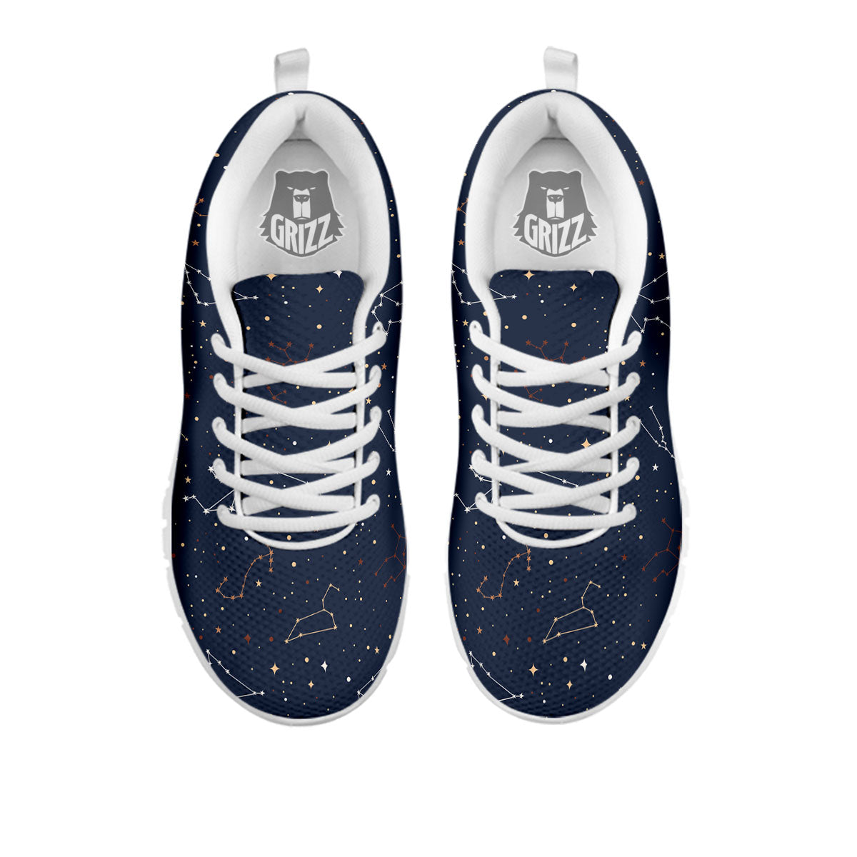 Stars Constellation Print Pattern White Sneaker-grizzshop