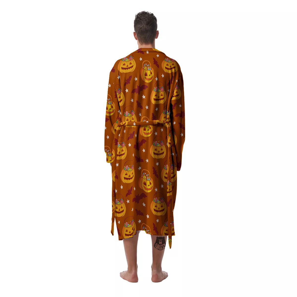 Stars Halloween Print Pattern Men's Robe-grizzshop