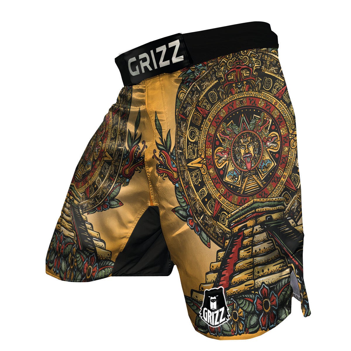 Statue Ancient Mayan Print MMA Shorts-grizzshop
