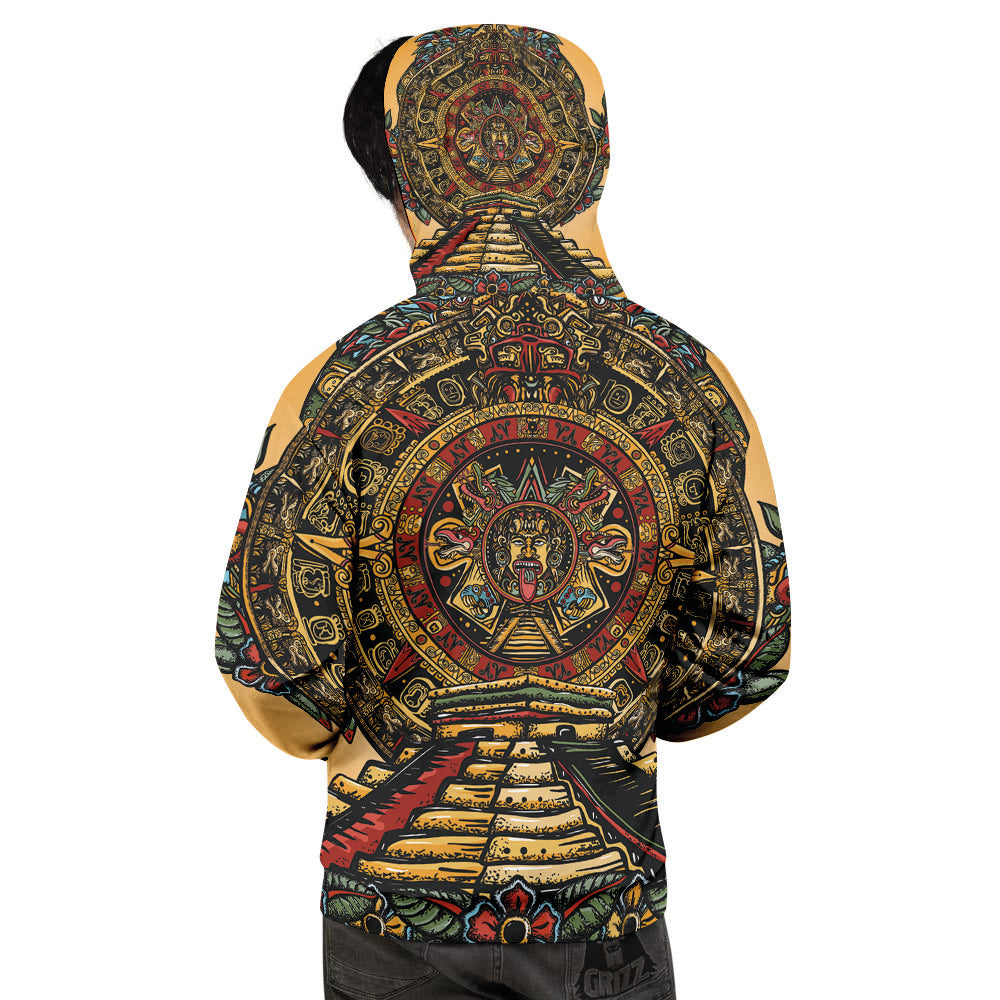 Statue Ancient Mayan Print Men's Hoodie-grizzshop
