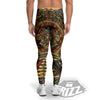 Statue Ancient Mayan Print Men's Leggings-grizzshop