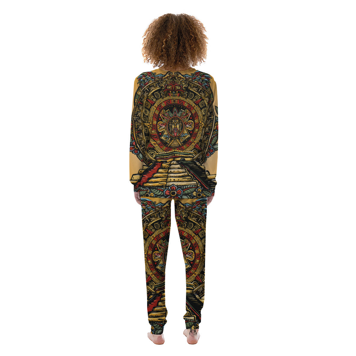 Statue Ancient Mayan Print Women's Pajamas-grizzshop