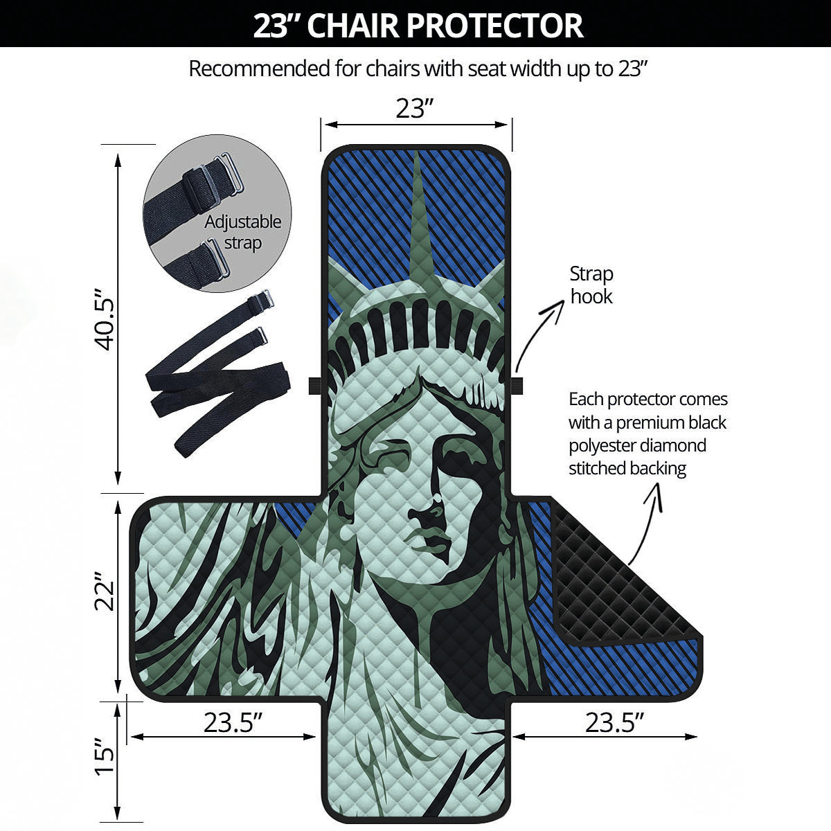 Statue Of Liberty American Print Armchair Protector-grizzshop