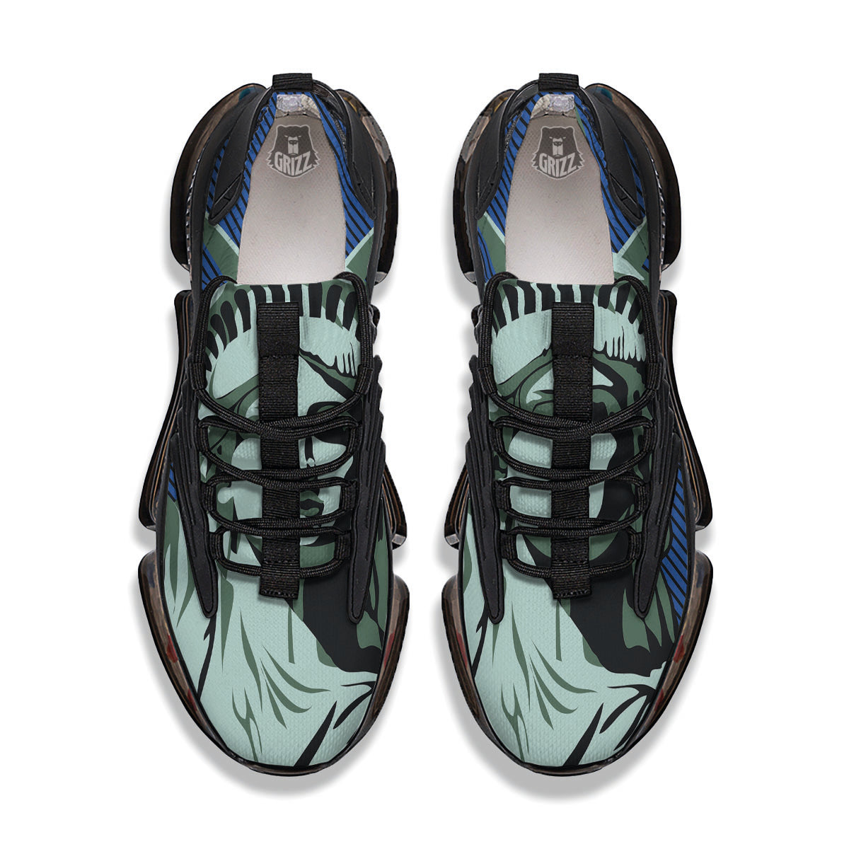 Statue Of Liberty American Print Black Gym Shoes-grizzshop