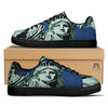 Statue Of Liberty American Print Black Low Top Sneakers-grizzshop