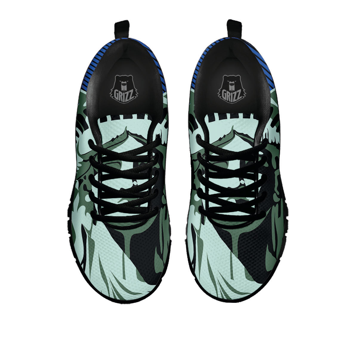 Statue Of Liberty American Print Black Sneaker-grizzshop